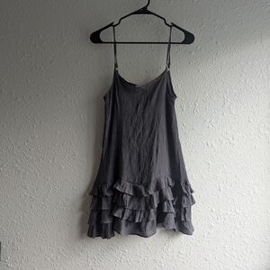 Ruffled Grey Mini Dress